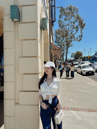 LA美式度假短版綁帶上衣6