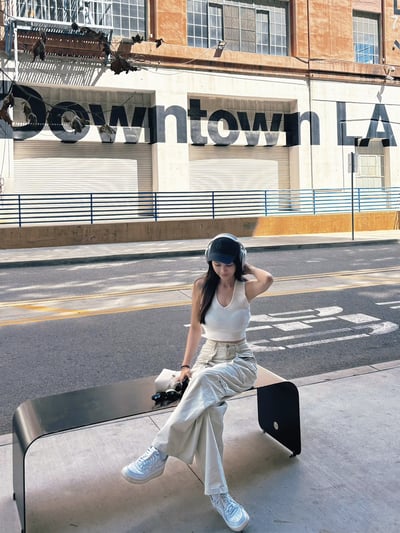 LA美式復古工裝牛仔褲 米色6