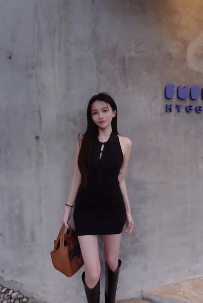 兩件式削肩旗袍感洋裝 (附罩衫)10