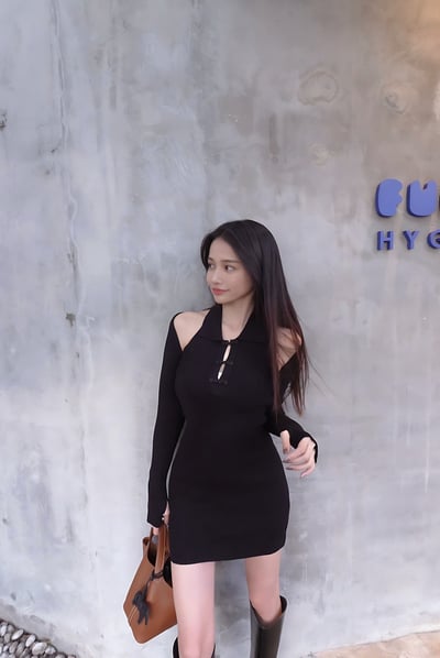 兩件式削肩旗袍感洋裝 (附罩衫)6