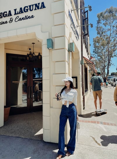 LA美式度假短版綁帶上衣5