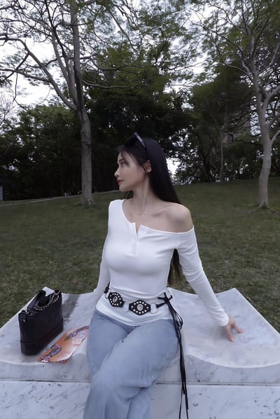 PURE水洗復古直筒微喇叭牛仔褲7