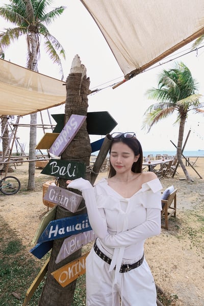 Summery氣質拼接襯衫露肩上衣2