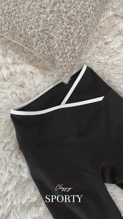 Sporty girl 小香撞色交叉喇叭瑜珈褲7