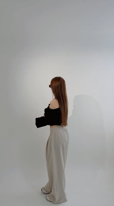 Xmas高級Jennie厚磅彎刀棉褲 灰杏8