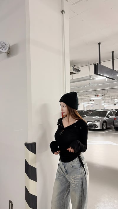 2026PILATES 歐美連帽透膚抽繩上衣 黑6