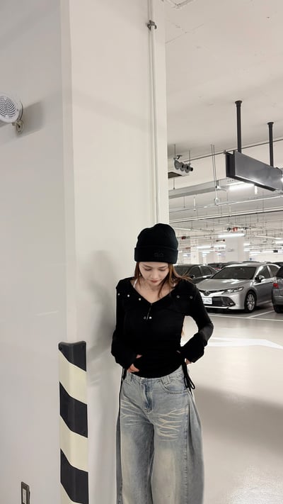 2026PILATES 歐美連帽透膚抽繩上衣 黑7