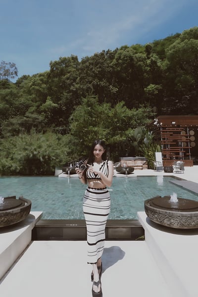 渡假首選流蘇條紋針織套裝11