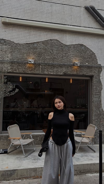 CASUAL純欲高知露肩打底衣(黑)1