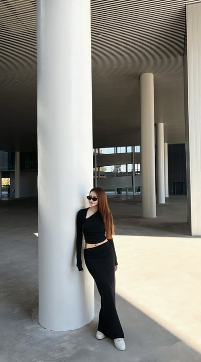 2026PILATES自留款保暖內刷毛斜領長裙套裝 黑3