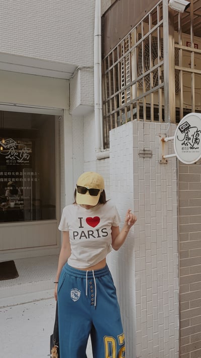 JUNE美式字母PARIS棉T 白4