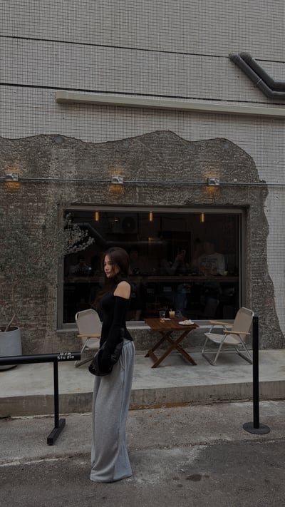 CASUAL韓國垂墜大寬舒服棉褲(淺灰)6