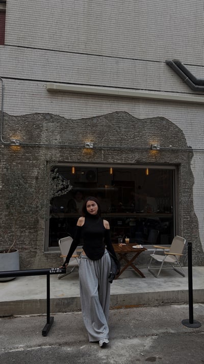 CASUAL韓國垂墜大寬舒服棉褲(淺灰)4