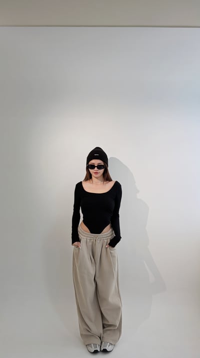 Xmas歐美美背U領連體Bratop  黑2