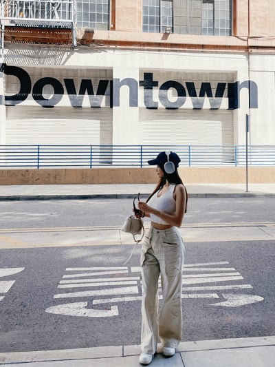 LA美式復古工裝牛仔褲 米色8