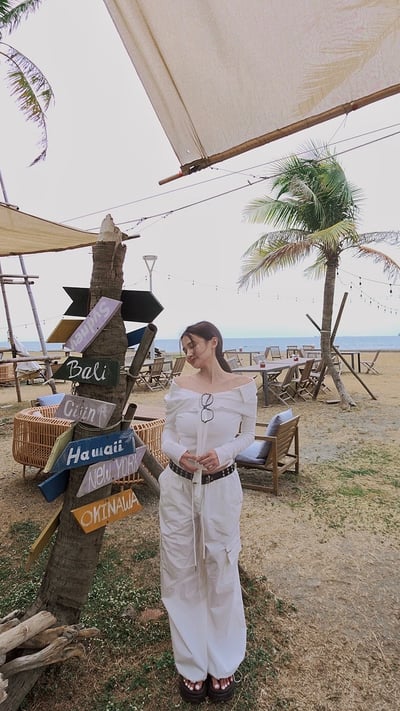 Summery氣質拼接襯衫露肩上衣10