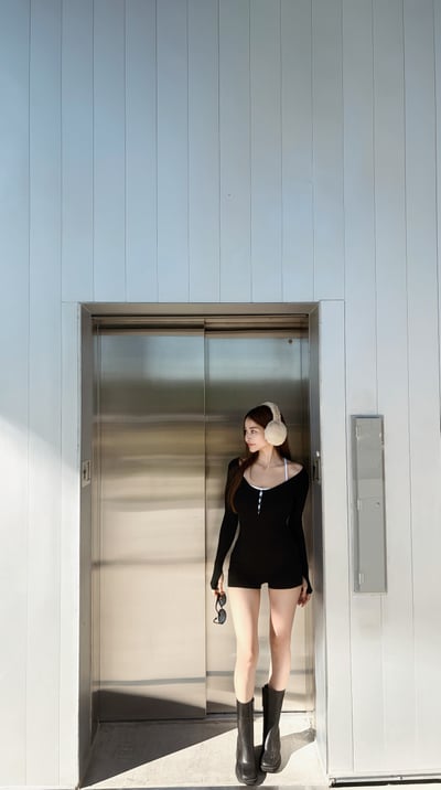 2026PILATES好身材排扣磨毛連體褲套裝(附BRATOP) 黑7