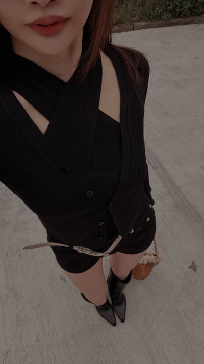 Xmas溫柔氣質針織繞脖+小外套套裝 黑10