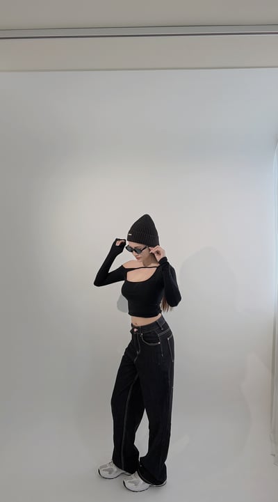 Xmas本期必收斜肩簍空Bratop 黑4