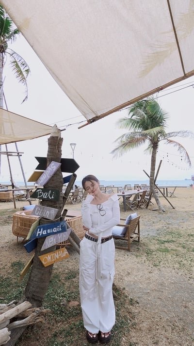 Summery氣質拼接襯衫露肩上衣9