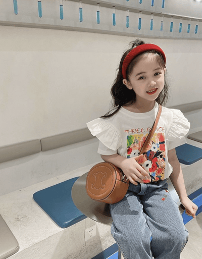 女童泡泡袖T恤3