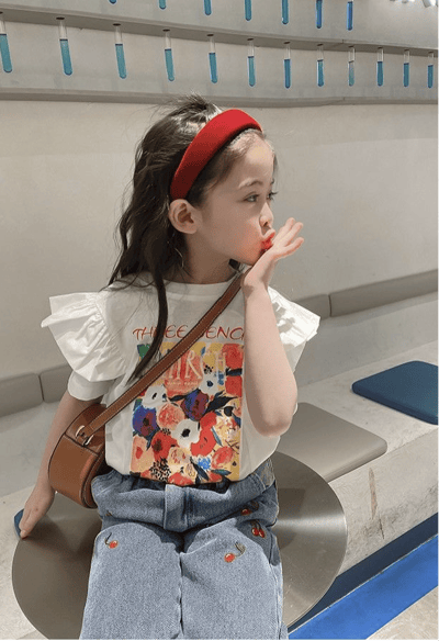 女童泡泡袖T恤2