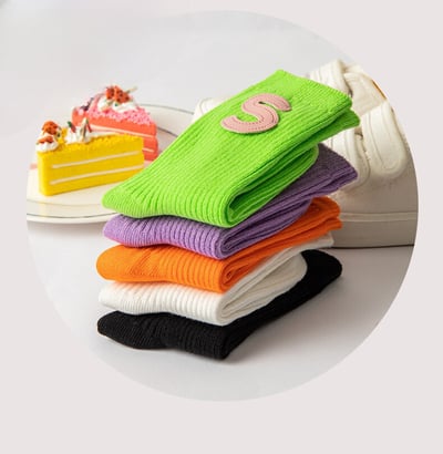 彩色潮流中筒襪(3雙入)2