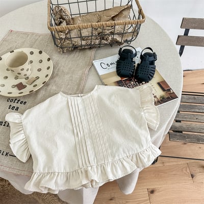 女童水洗泡泡袖短袖上衣3