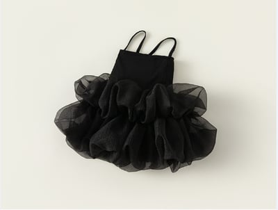 黑色細肩蓬蓬裙2