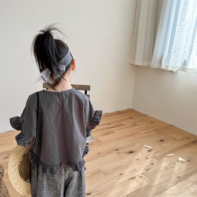 女童水洗泡泡袖短袖上衣6