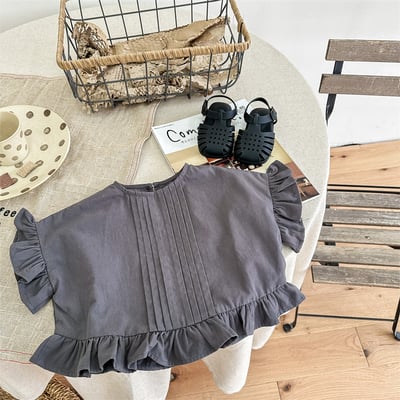 女童水洗泡泡袖短袖上衣4