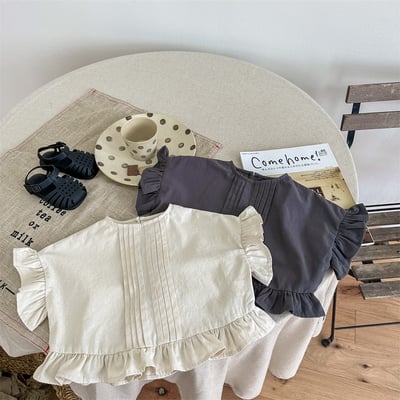 女童水洗泡泡袖短袖上衣1