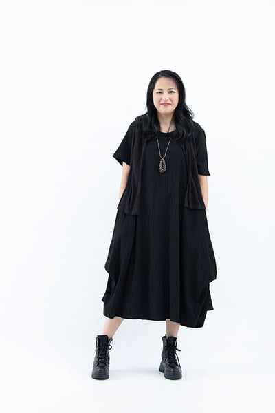 SEDA  中大尺碼圓領短袖下擺綁繩造型洋裝~11150081