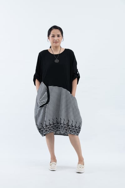 SEDA 中.大尺碼.超大尺碼下擺拼接洋裝~胸圍60英吋~11150031