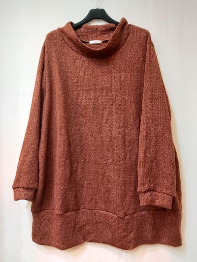 SEDA~超大尺碼寛領線衫長版上衣肩洋裝-202020232