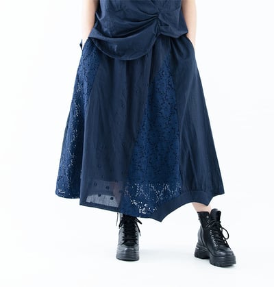 SEDA  大尺碼腰頭整圈鬆緊帶.裙子拼接蕾絲裙~腰頭30英吋拉開52英吋~11160025