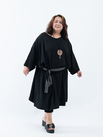 SEDA .超大尺碼 領口V領.舒適簡單寬版造型四方洋裝~11150076