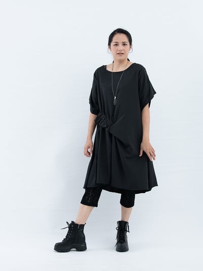 SEDA  大尺碼圓領腰部加褶洋裝~11150145