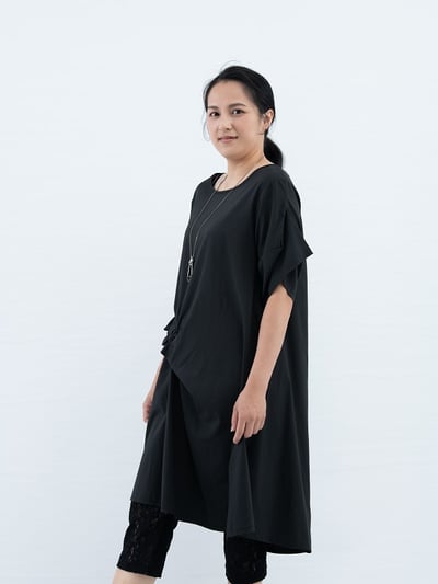 SEDA  大尺碼圓領腰部加褶洋裝~11150149