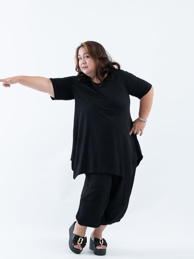 SEDA 大尺碼 領口V領下擺不規則加長上衣胸圍44.48.60英吋~體重60~150公斤左右都可以穿5