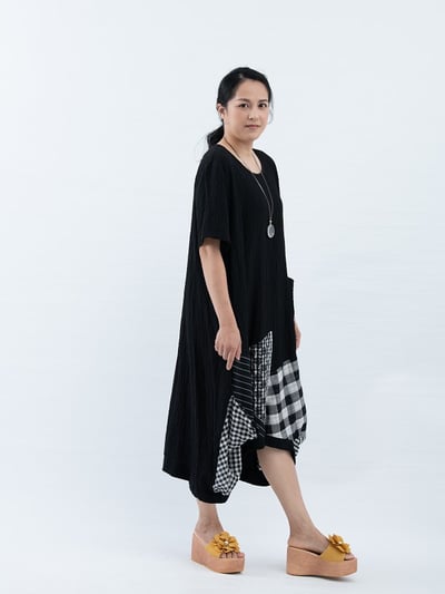 SEDA 中.大尺碼.超大尺碼下擺拼接洋裝~胸圍44~60英吋~11150017