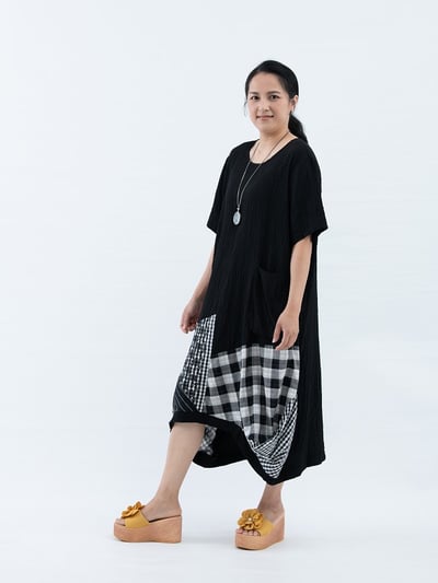 SEDA 中.大尺碼.超大尺碼下擺拼接洋裝~胸圍44~60英吋~11150014