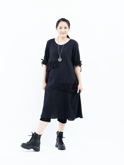 SEDA  大尺碼圓領搭配蕾絲洋裝~1115013~1