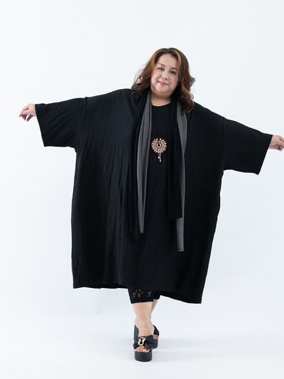 SEDA .超大尺碼 領口V領.舒適簡單寬版造型四方洋裝~11150077