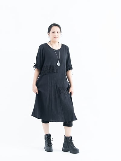 SEDA  大尺碼圓領搭配蕾絲洋裝~1115013~2