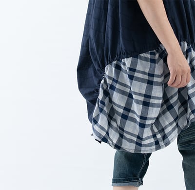 SEDA 中大超大尺碼圓領短袖下擺格子加長上衣  【1111006】11