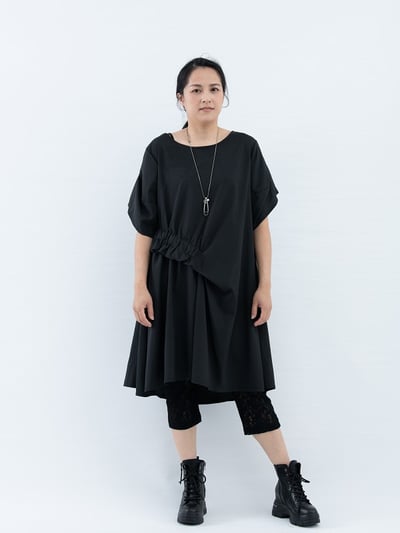 SEDA  大尺碼圓領腰部加褶洋裝~11150141