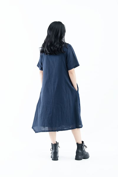 SEDA 超大尺碼圓領短袖拼接洋裝~胸圍48.52~111501012