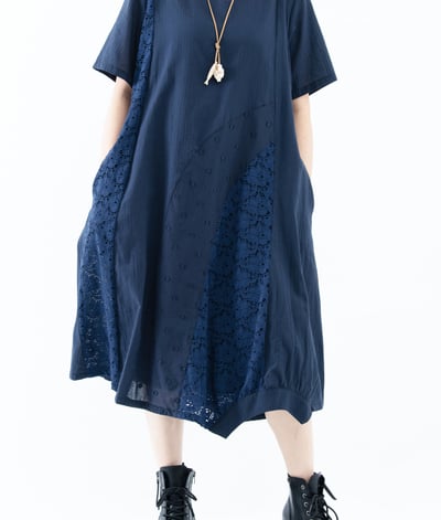 SEDA 超大尺碼圓領短袖拼接洋裝~胸圍48.52~11150102