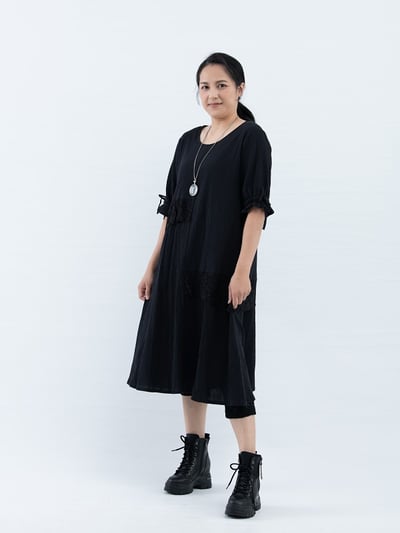 SEDA  大尺碼圓領搭配蕾絲洋裝~1115013~6